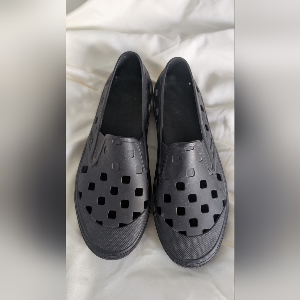 Vans Black Perforated Slip-On Clog Flats